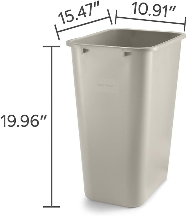 image:imageCOASTWIDE Professional Indoor Trash Can Without Lid Black Soft Molded Plastic 7 Gallon CW56429Beige