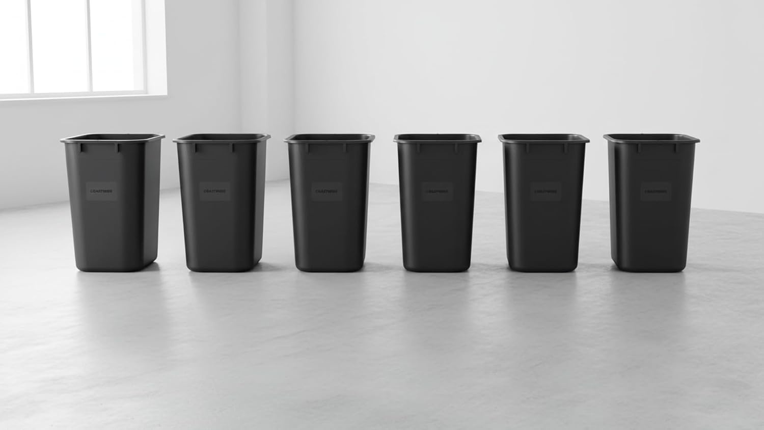 image:imageCOASTWIDE Professional Indoor Trash Can Without Lid Black Soft Molded Plastic 7 Gallon CW56429Black