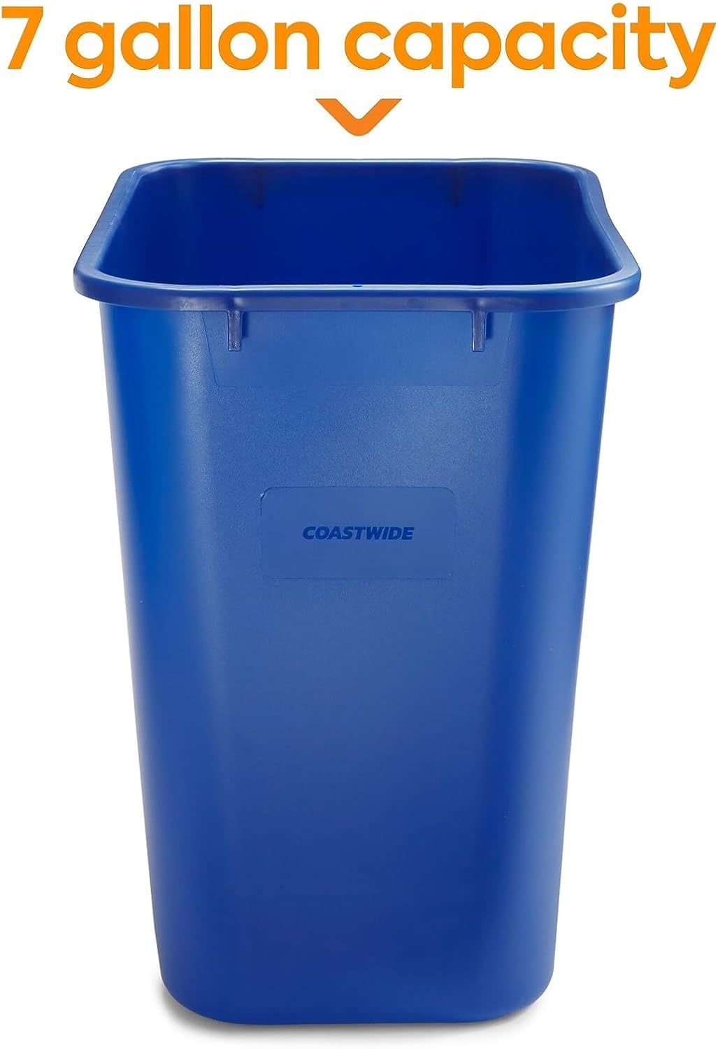 image:imageCOASTWIDE Professional Indoor Trash Can Without Lid Black Soft Molded Plastic 7 Gallon CW56429Blue