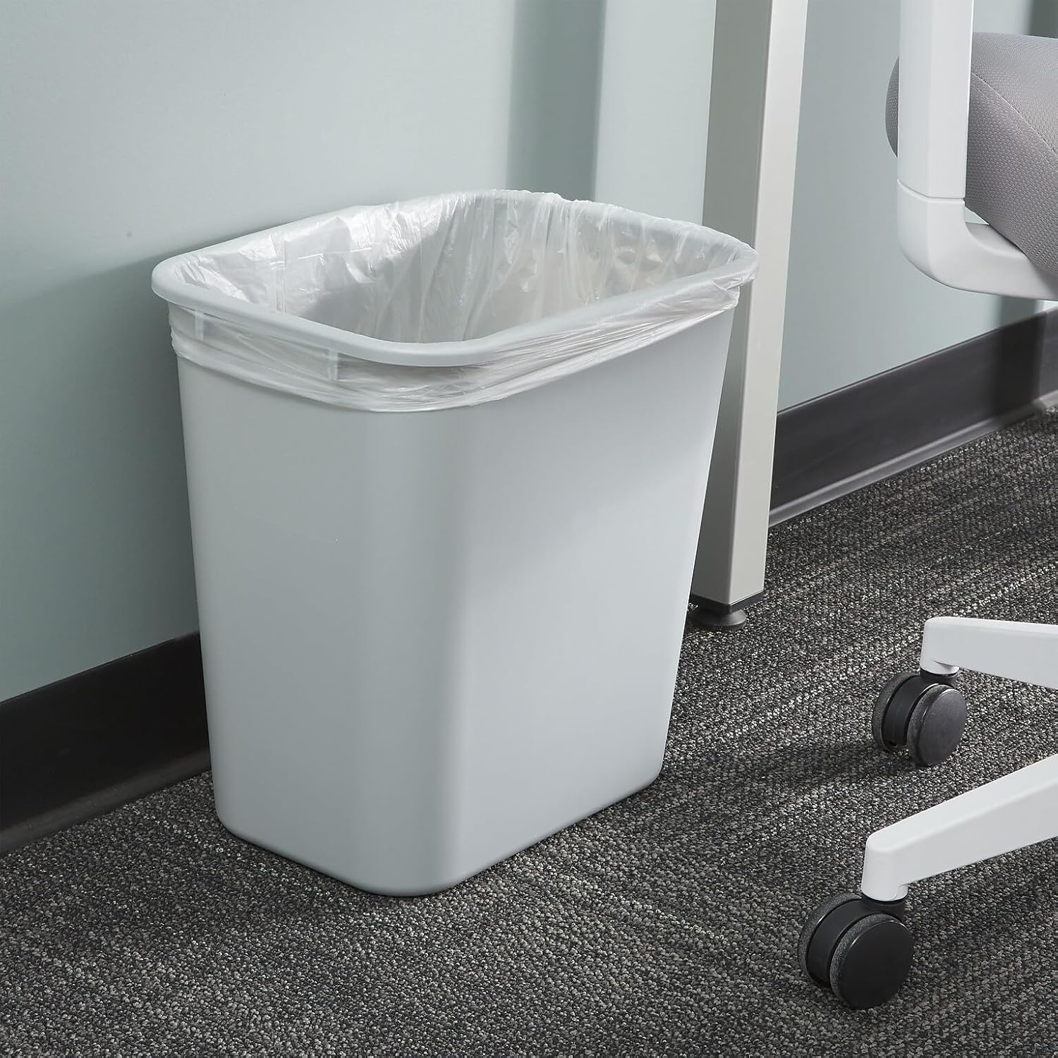 image:imageCOASTWIDE Professional Indoor Trash Can Without Lid Black Soft Molded Plastic 7 Gallon CW56429Gray