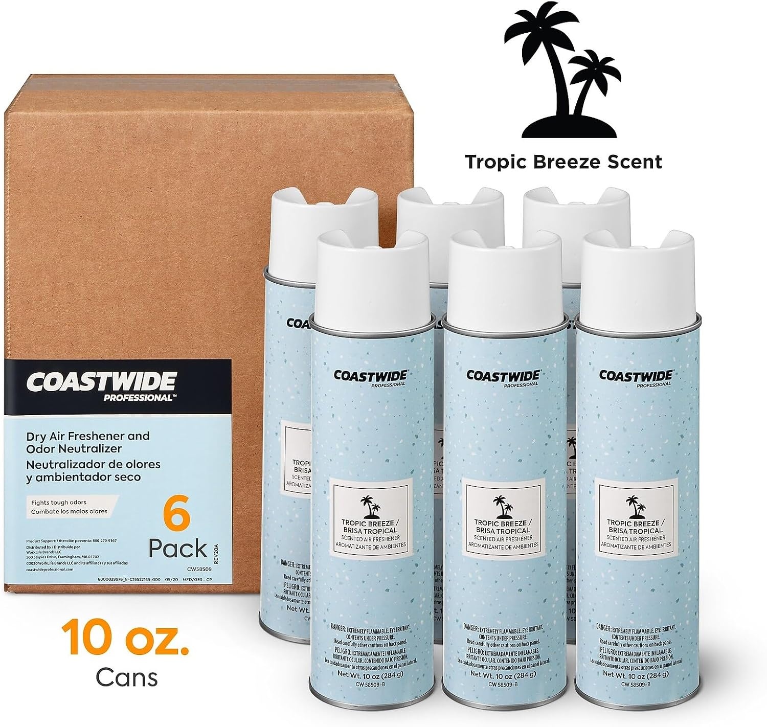 image:imageCoastwide Professional Air Freshener Aerosol Tropic Breeze Scent 10 Oz 6Carton