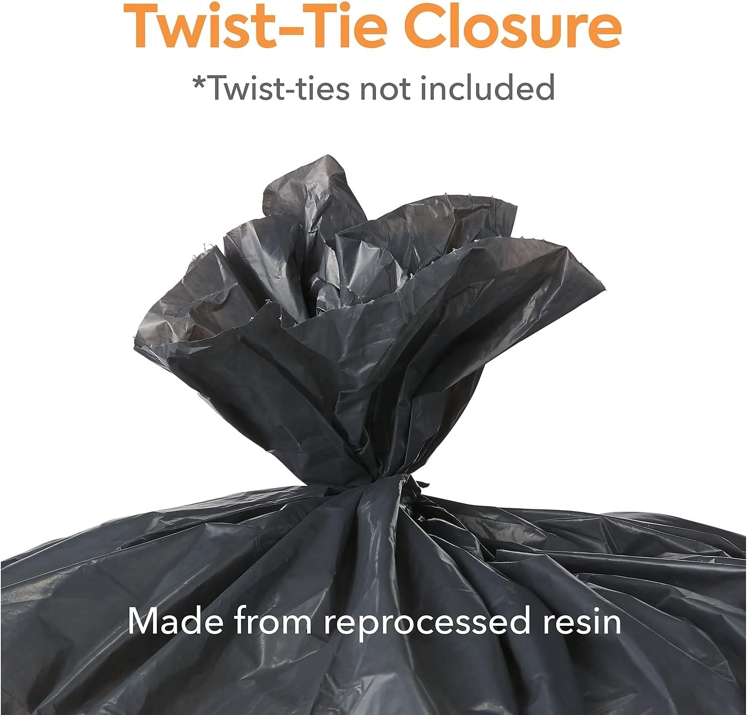 image:imageCoastwide Professional Black Trash Bags 5560 Gal Reprocessed Resin 13 Mil 38Inch x 58Inch 100 Ct