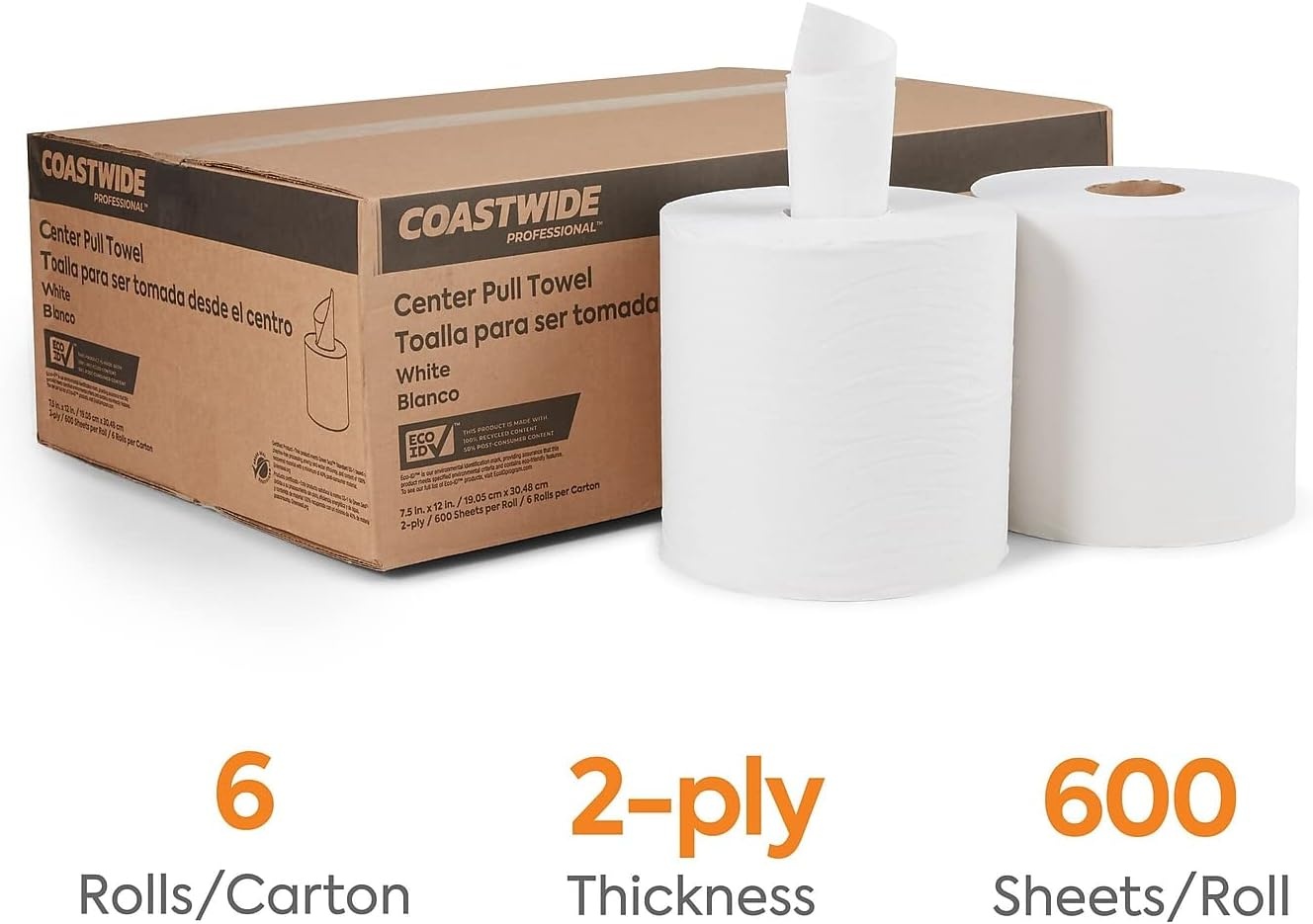 image:imageCoastwide Professional Recycled Centerpull Paper Towels 2ply 600 SheetsRoll 6 RollsPackRecycled