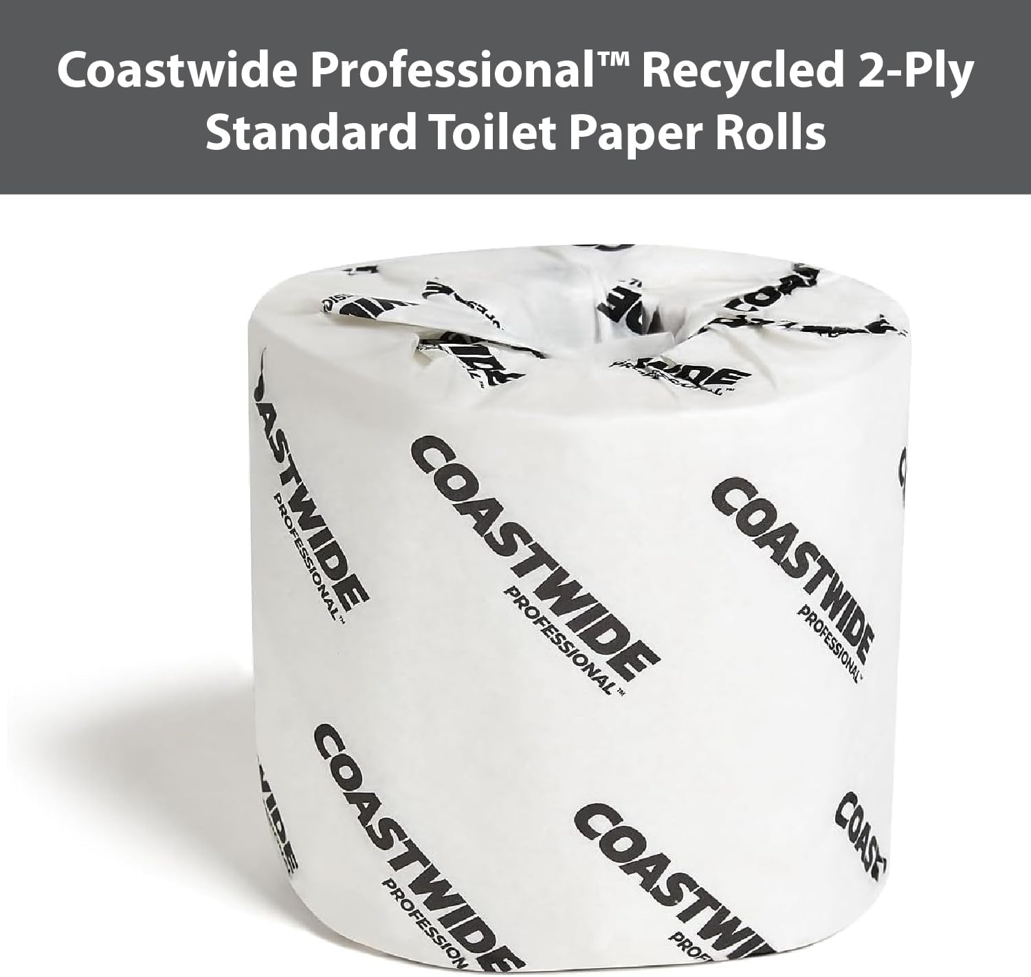 image:imageCoastwide Professional Recycled Toilet Paper 2ply White 550 SheetsRoll 80 RollsCarton350 Sheets per Roll