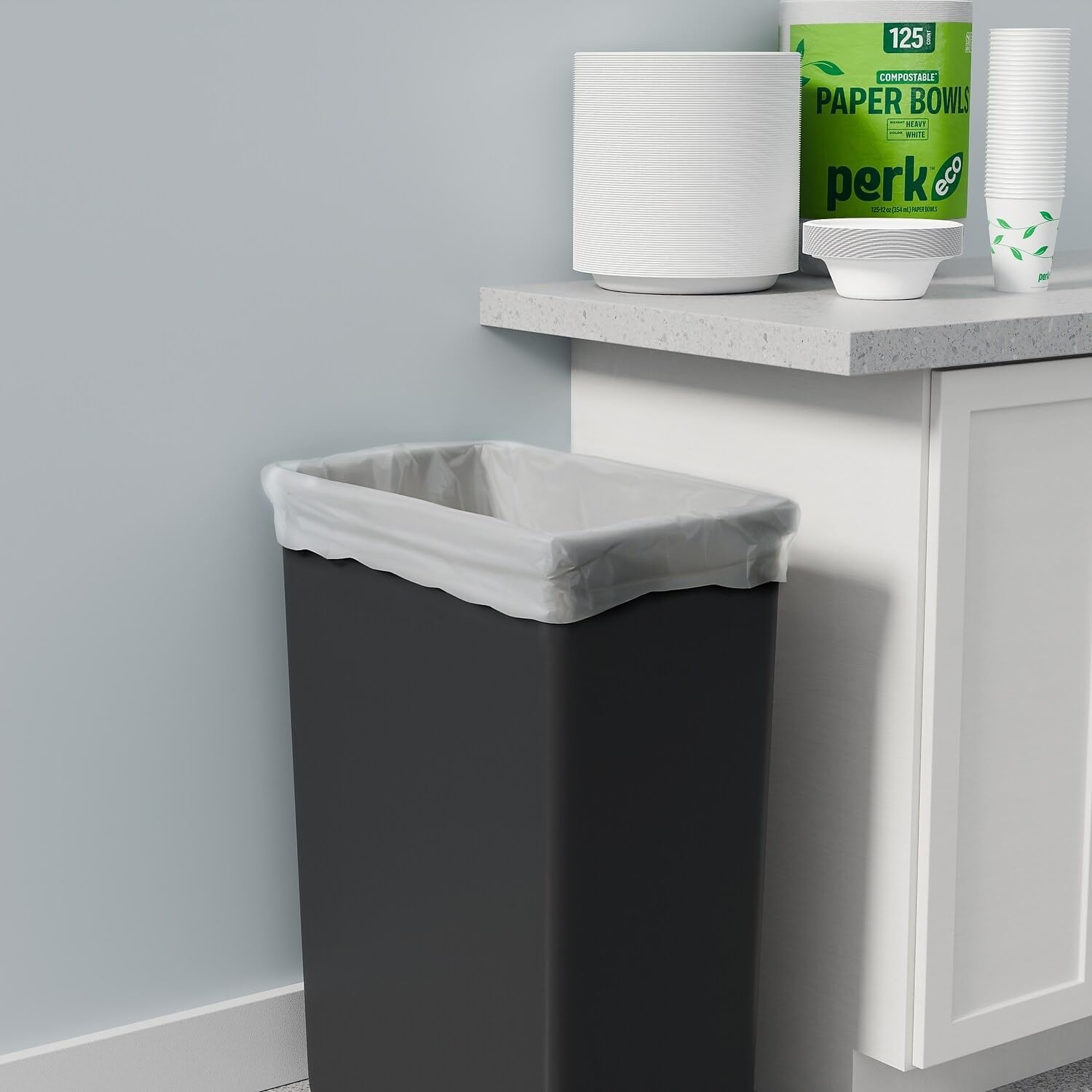 image:imagePERK Black 45 Gallon Trash Bag Low Density 11 Mil10 Gallon