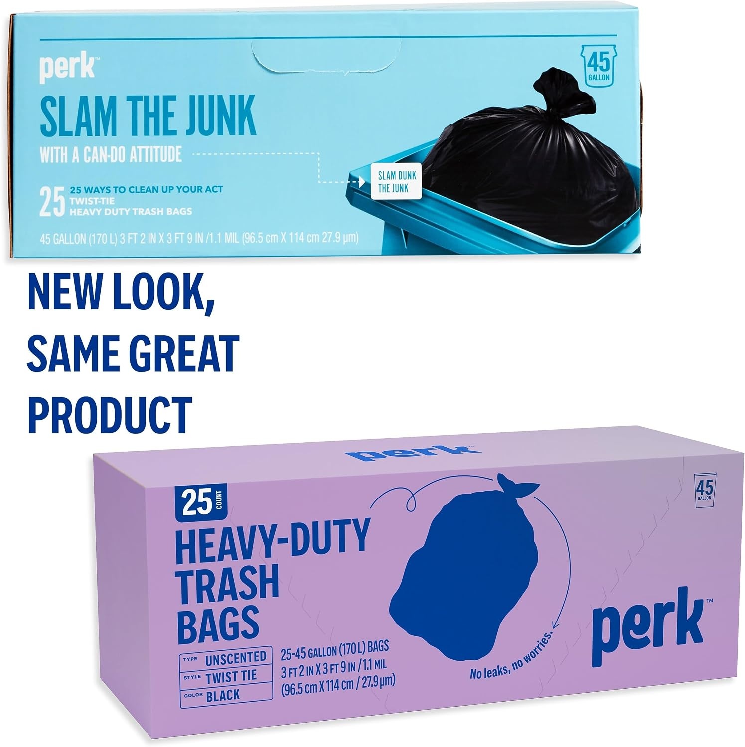 image:imagePERK Black 45 Gallon Trash Bag Low Density 11 Mil45 Gallon