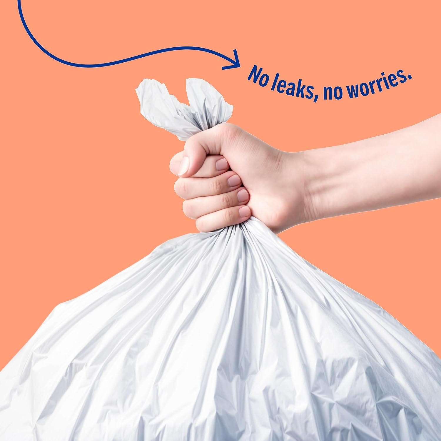 image:imagePERK Kitchen White Trash Bags 13 Gallon Garbage Can Liners Drawstring Closure Great for Home Office Classroom 100Pack80 Pack