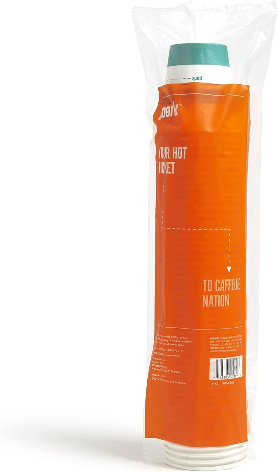 image:imagePerk 12 Oz Paper Hot Cups 500 Count Bulk Disposable Coffee Cups for Hot Beverages WhiteBlue50 Pack
