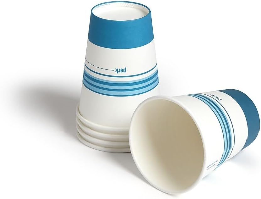 image:imagePerk 12 Oz Paper Hot Cups 500 Count Bulk Disposable Coffee Cups for Hot Beverages WhiteBlue500 Pack