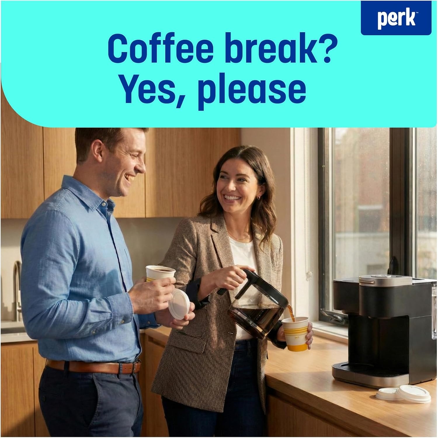 image:imagePerk 12 Oz Paper Hot Cups 500 Count Bulk Disposable Coffee Cups for Hot Beverages WhiteBlue8 Ounces
