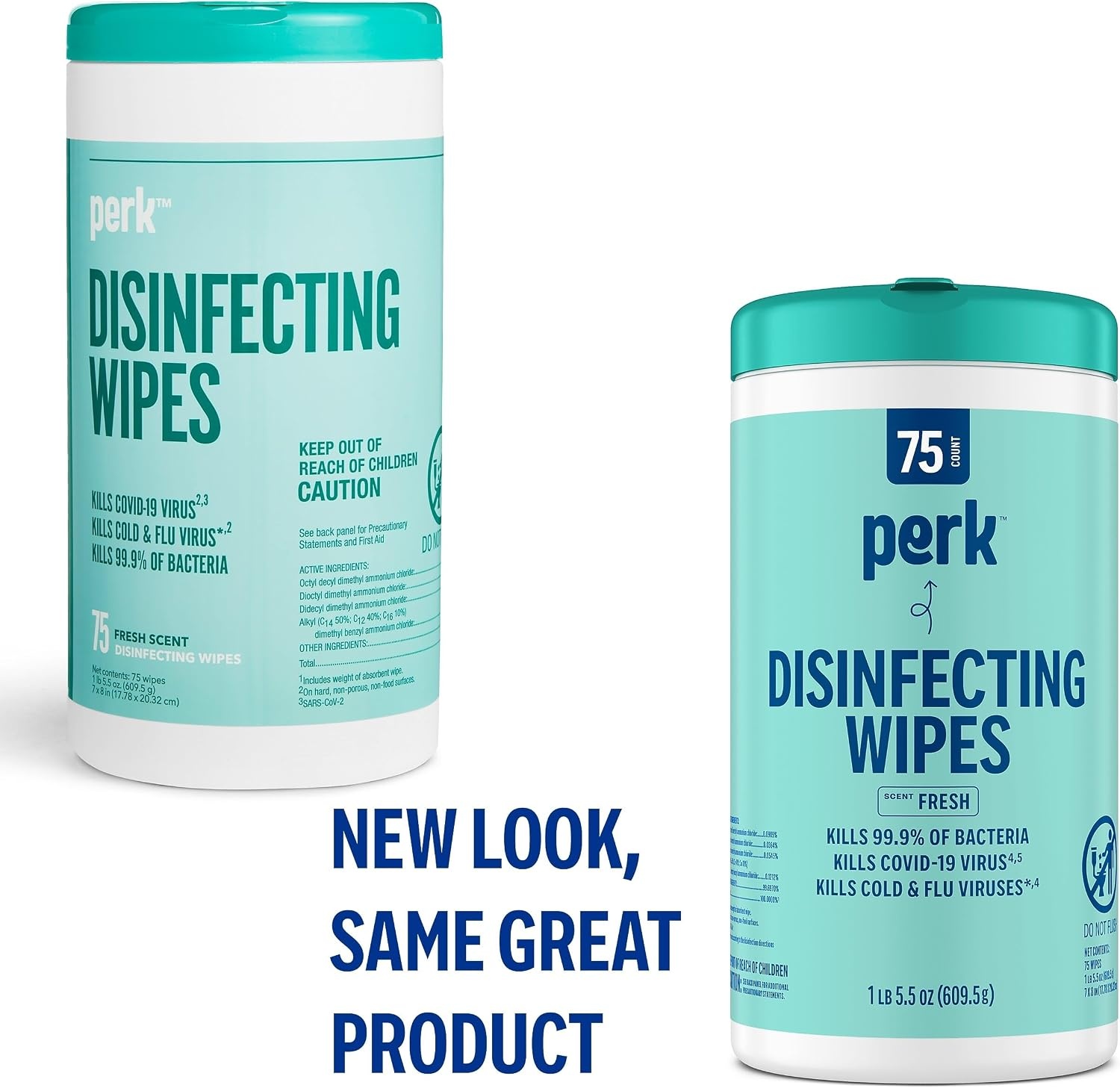 image:imagePerk Disinfecting Wipes Lemon Scent 75 WipesCanister MultiSurface Cleaning Wipes for Home Office amp Classroom1 Pack