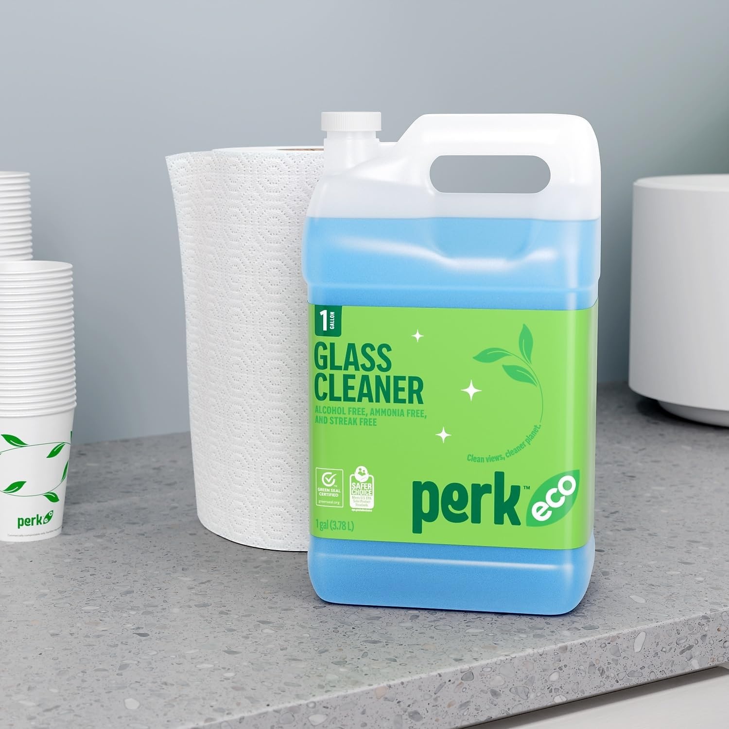 image:imagePerk Eco Glass Cleaner Refill Ready To Use 1 Gallon4 Pack