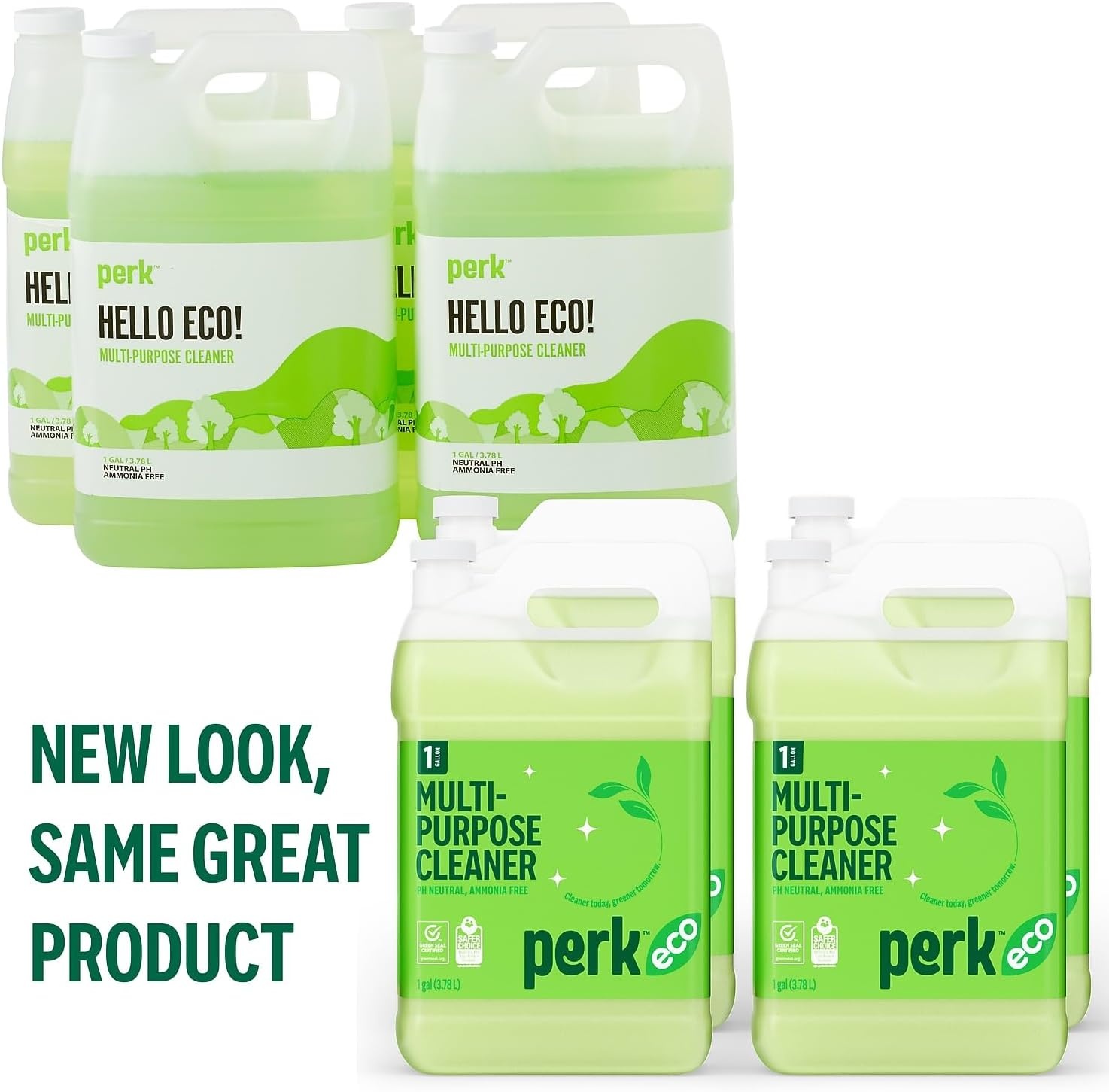 image:imagePerk Eco ReadytoUse AllPurpose Cleaner Refill 1Gallon Bottle128 Fl Oz Pack of 4