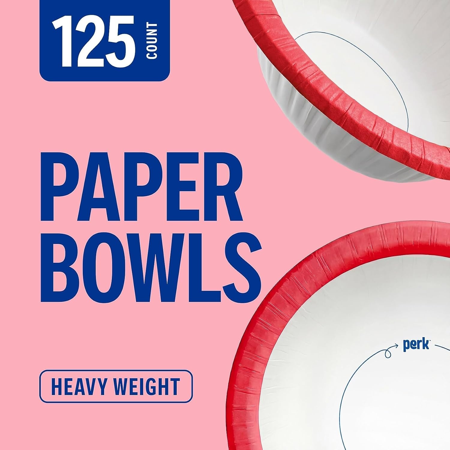 image:imagePerk HeavyWeight Paper Bowls 12 Oz 500 Count Bulk Disposable Bowls for Soups Snacks amp Everyday Meals WhiteOrange125