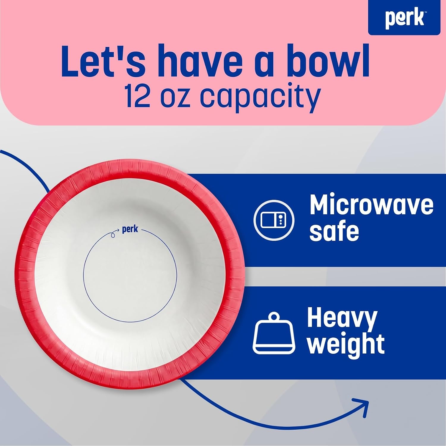 image:imagePerk HeavyWeight Paper Bowls 12 Oz 500 Count Bulk Disposable Bowls for Soups Snacks amp Everyday Meals WhiteOrange500