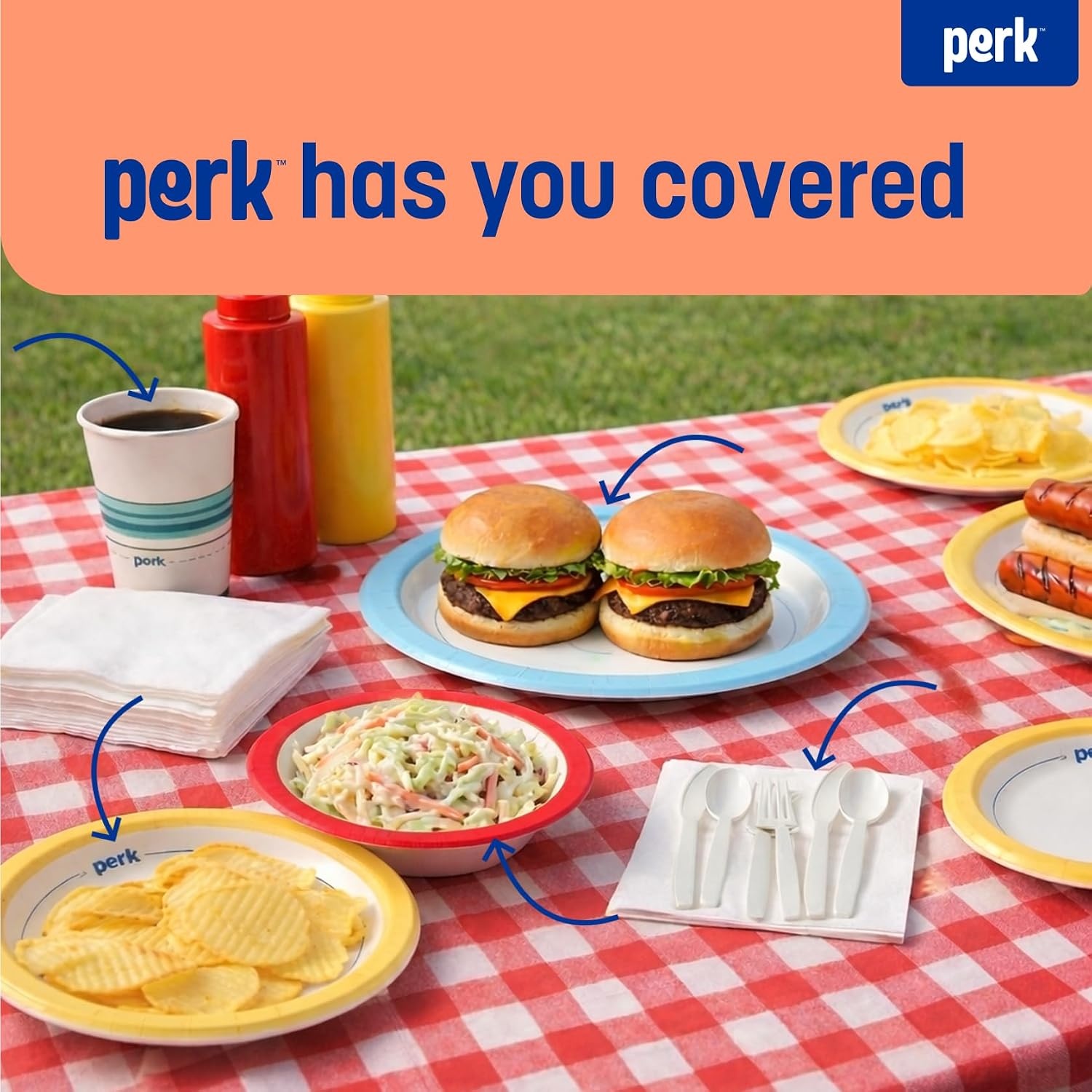 image:imagePerk HeavyWeight Paper Bowls 12 Oz 500 Count Bulk Disposable Bowls for Soups Snacks amp Everyday Meals WhiteOrange500