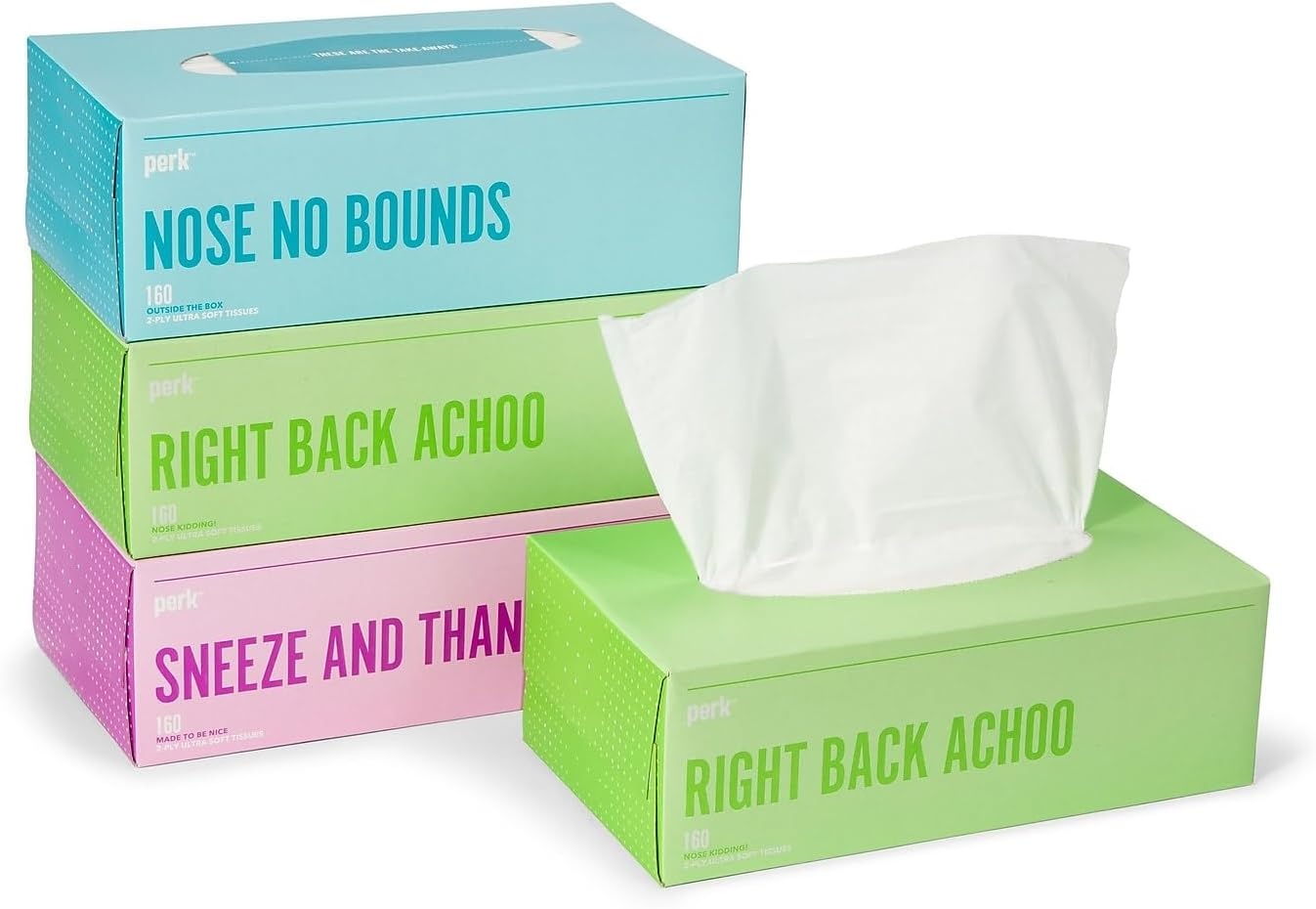 image:imagePerk UltraSoft Facial Tissues 2Ply Gentle amp Durable 95 Tissues per Box 6 Cube Pack White36 Pack