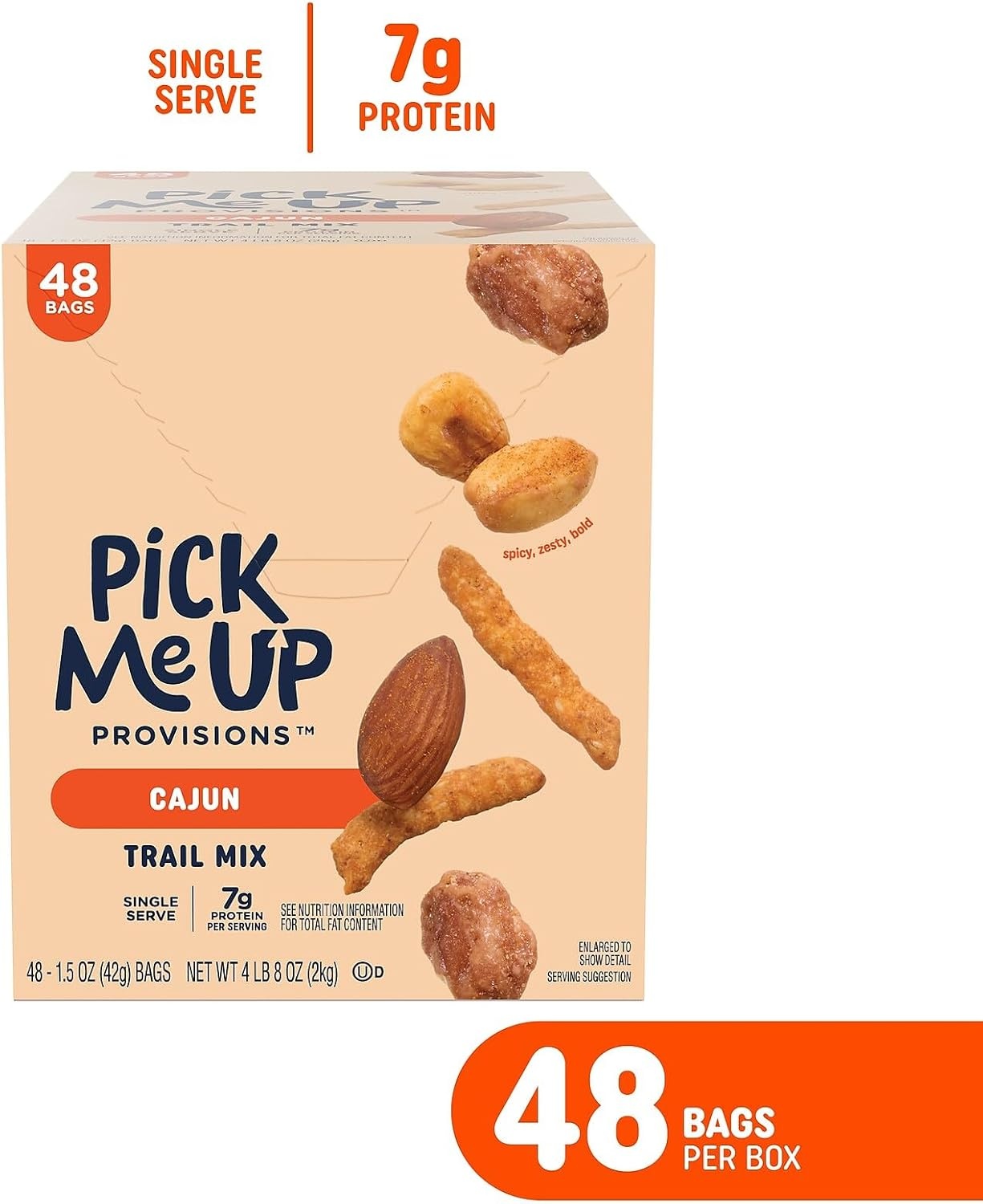 image:imagePick Me Up Provisions Classic Trail Mix 48 SingleServe Bags HighProtein Snack Perfect for LunchesCajun