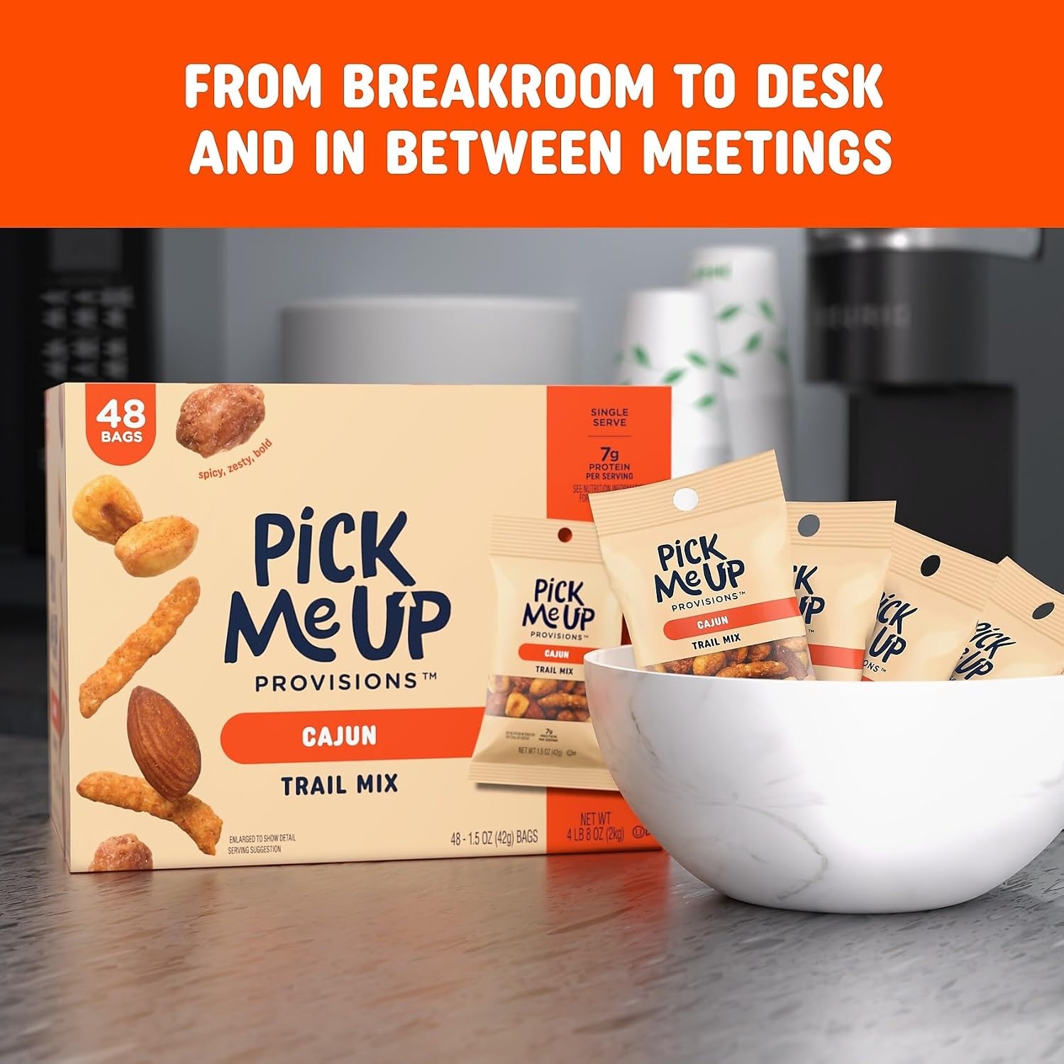 image:imagePick Me Up Provisions Classic Trail Mix 48 SingleServe Bags HighProtein Snack Perfect for LunchesCajun