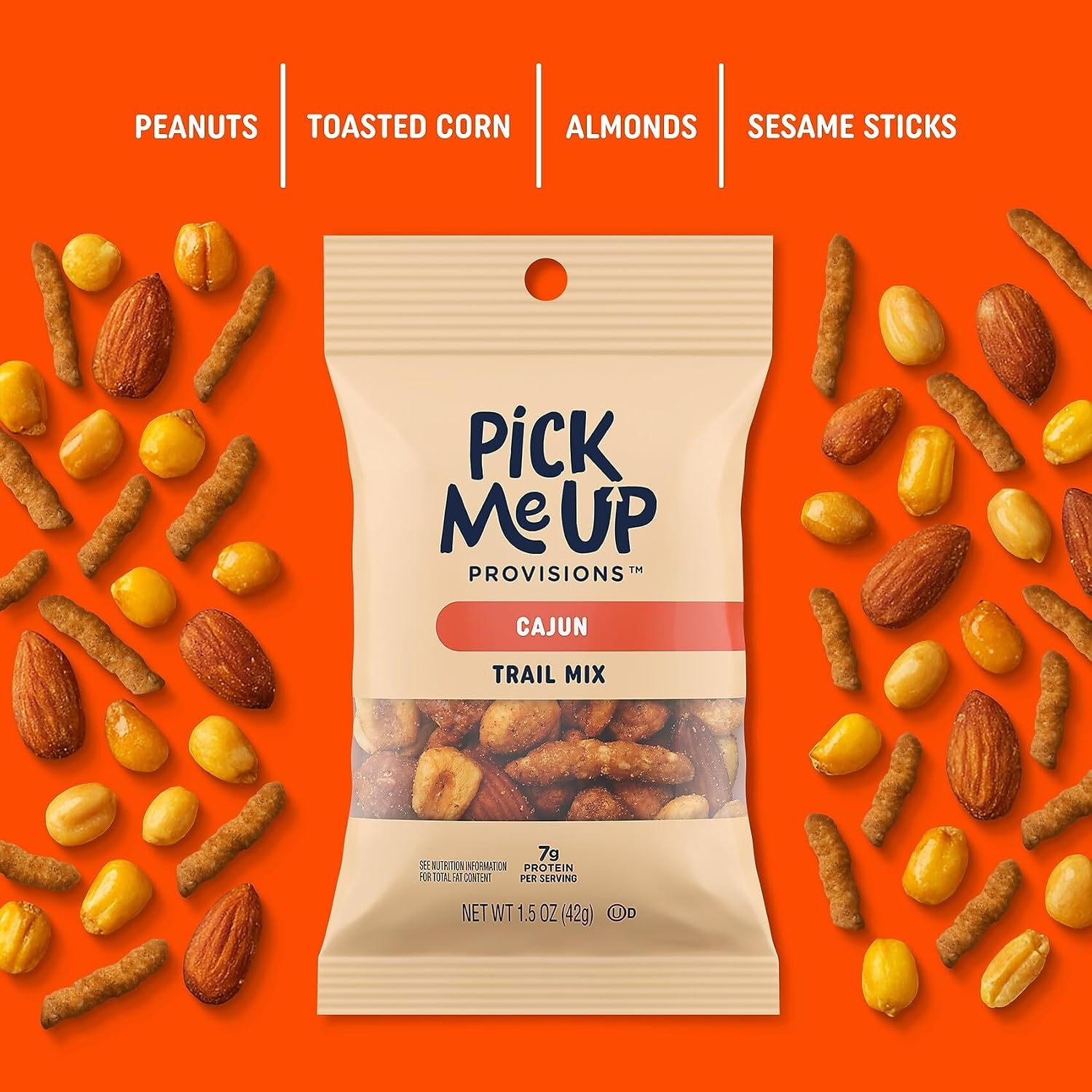 image:imagePick Me Up Provisions Classic Trail Mix 48 SingleServe Bags HighProtein Snack Perfect for LunchesCajun