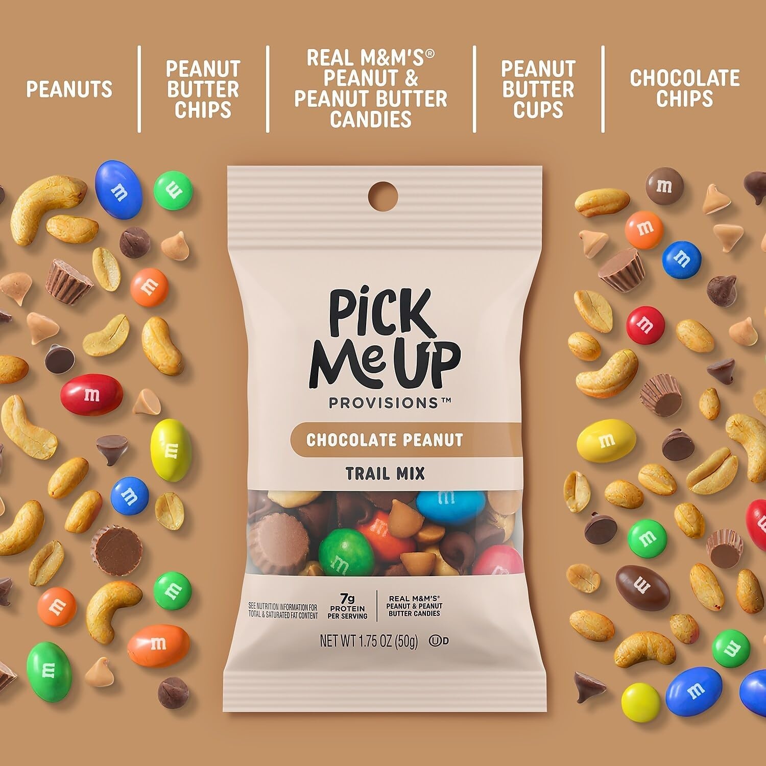 image:imagePick Me Up Provisions Classic Trail Mix 48 SingleServe Bags HighProtein Snack Perfect for LunchesChocolate