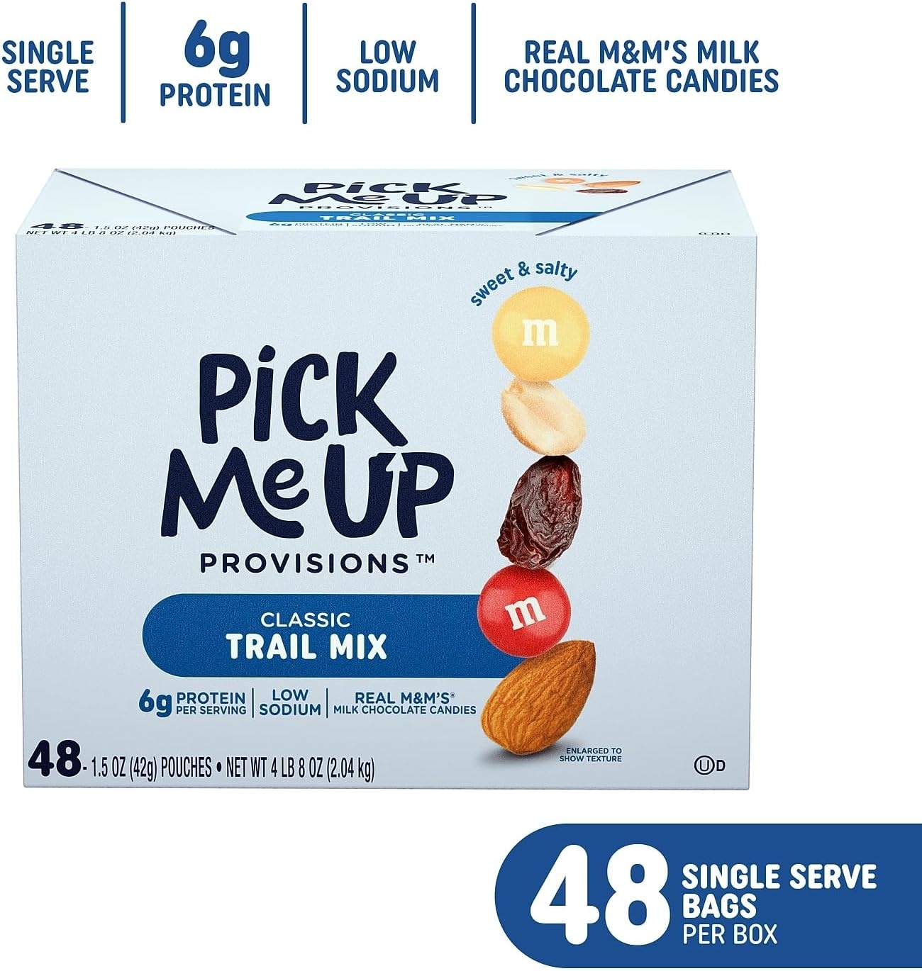 image:imagePick Me Up Provisions Classic Trail Mix 48 SingleServe Bags HighProtein Snack Perfect for LunchesClassic