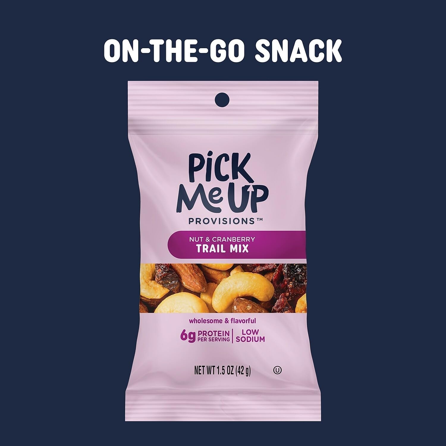 image:imagePick Me Up Provisions Classic Trail Mix 48 SingleServe Bags HighProtein Snack Perfect for LunchesNut Cranberry
