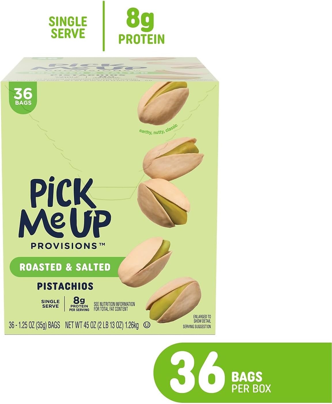 image:imagePick Me Up Provisions Roasted amp Salted Peanuts 36 SingleServe 2 oz Bags HighProtein Snack Packs for Work Travel amp LunchesPistachios