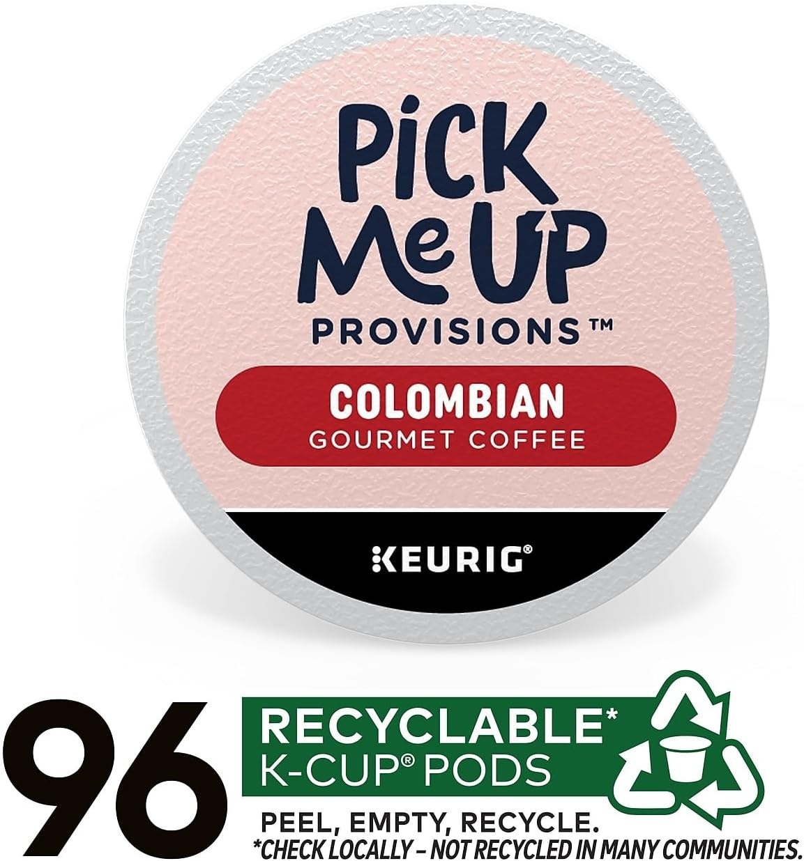 image:imagePick Me Up Provisions SingleServe Coffee Capsules amp Pods Colombian Medium Roast 96 Count KCup Compatible Single Serve Coffee Breakroom Office 100 Arabica Coffee96 Count
