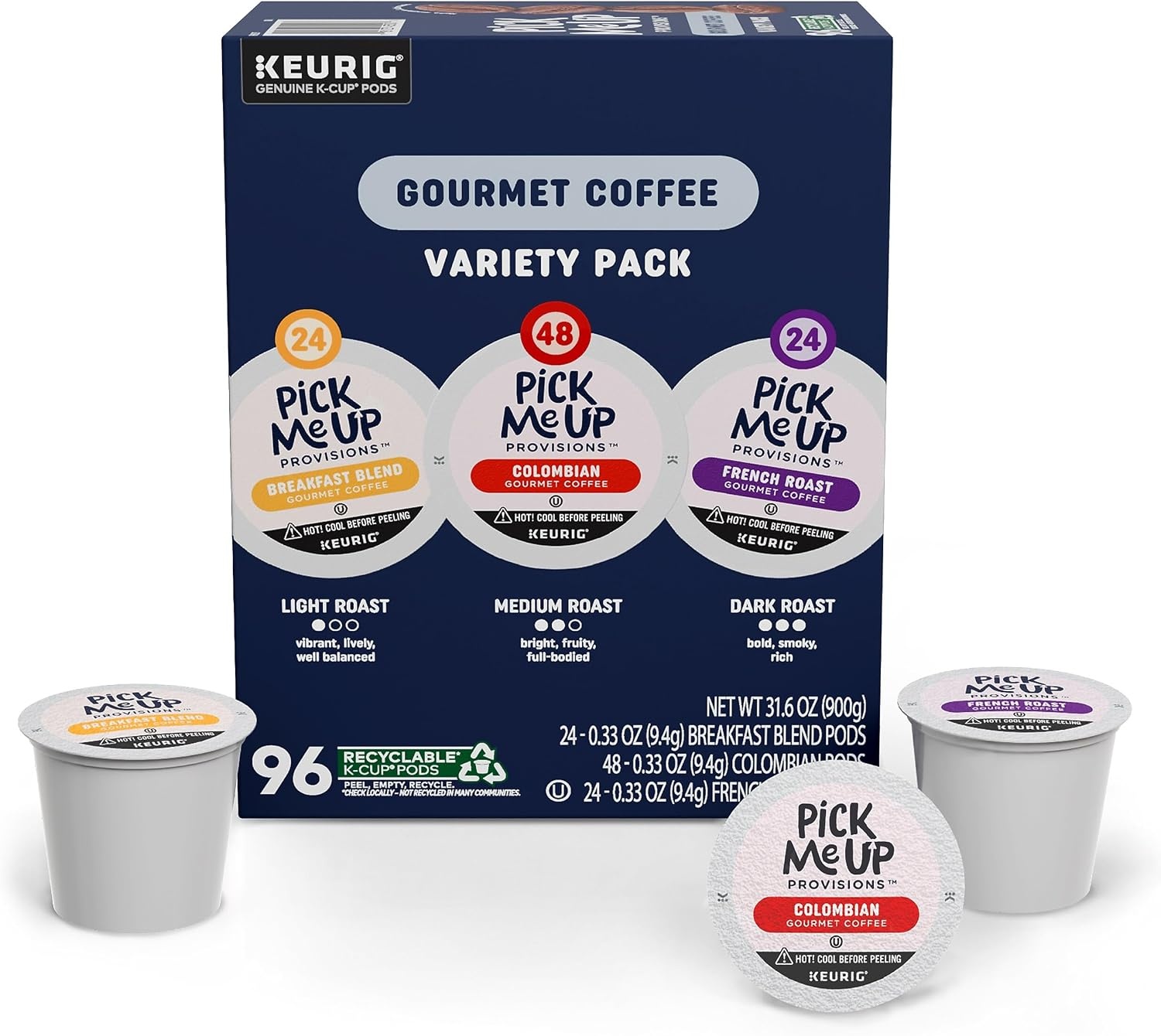 image:imagePick Me Up Provisions SingleServe Coffee Capsules amp Pods Colombian Medium Roast 96 Count KCup Compatible Single Serve Coffee Breakroom Office 100 Arabica Coffee1 Count Pack of 96