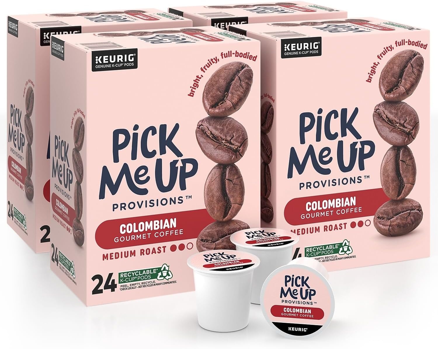 image:imagePick Me Up Provisions SingleServe Coffee Capsules amp Pods Colombian Medium Roast 96 Count KCup Compatible Single Serve Coffee Breakroom Office 100 Arabica Coffee96 Count