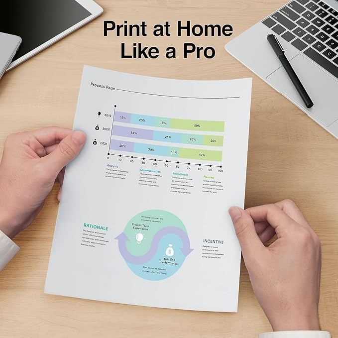 image:imagePrinter Paper 85 x 11 Inch 20 lb 92 Bright White Sheets 10 Ream Carton10 Reams