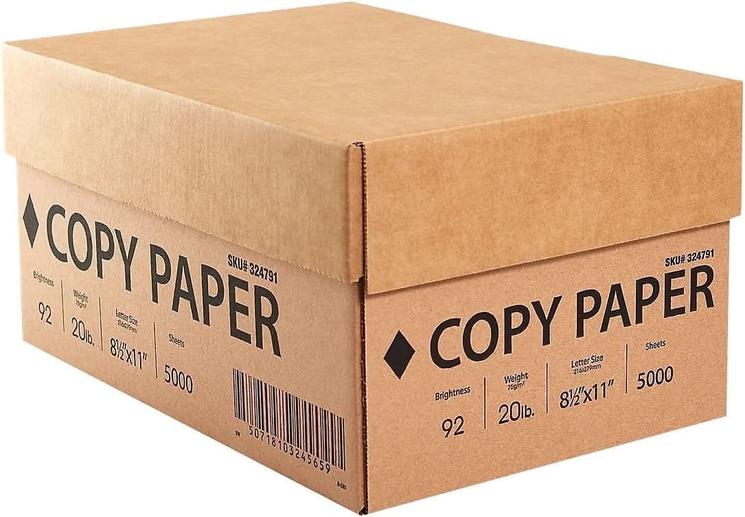 image:imagePrinter Paper 85 x 11 Inch 20 lb 92 Bright White Sheets 10 Ream Carton400 Reams