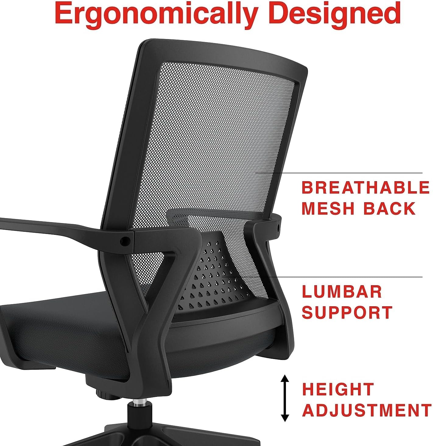 image:imageSTAPLES Cartwright Ergonomic Office Desk Chair Adjustable with Breathable Mesh amp Lumbar Support Perfect for Home amp Office Black