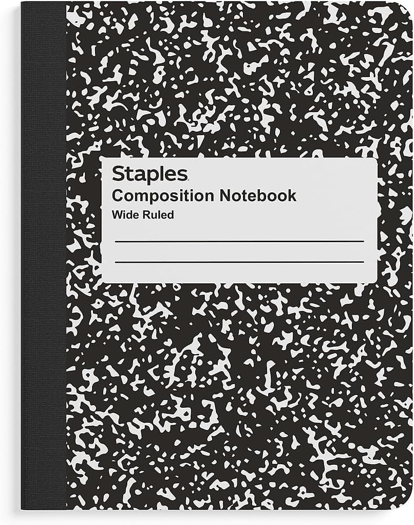 image:imageSTAPLES Composition Notebook 975 x 75 Wide Ruled Assorted Colors 48Pack