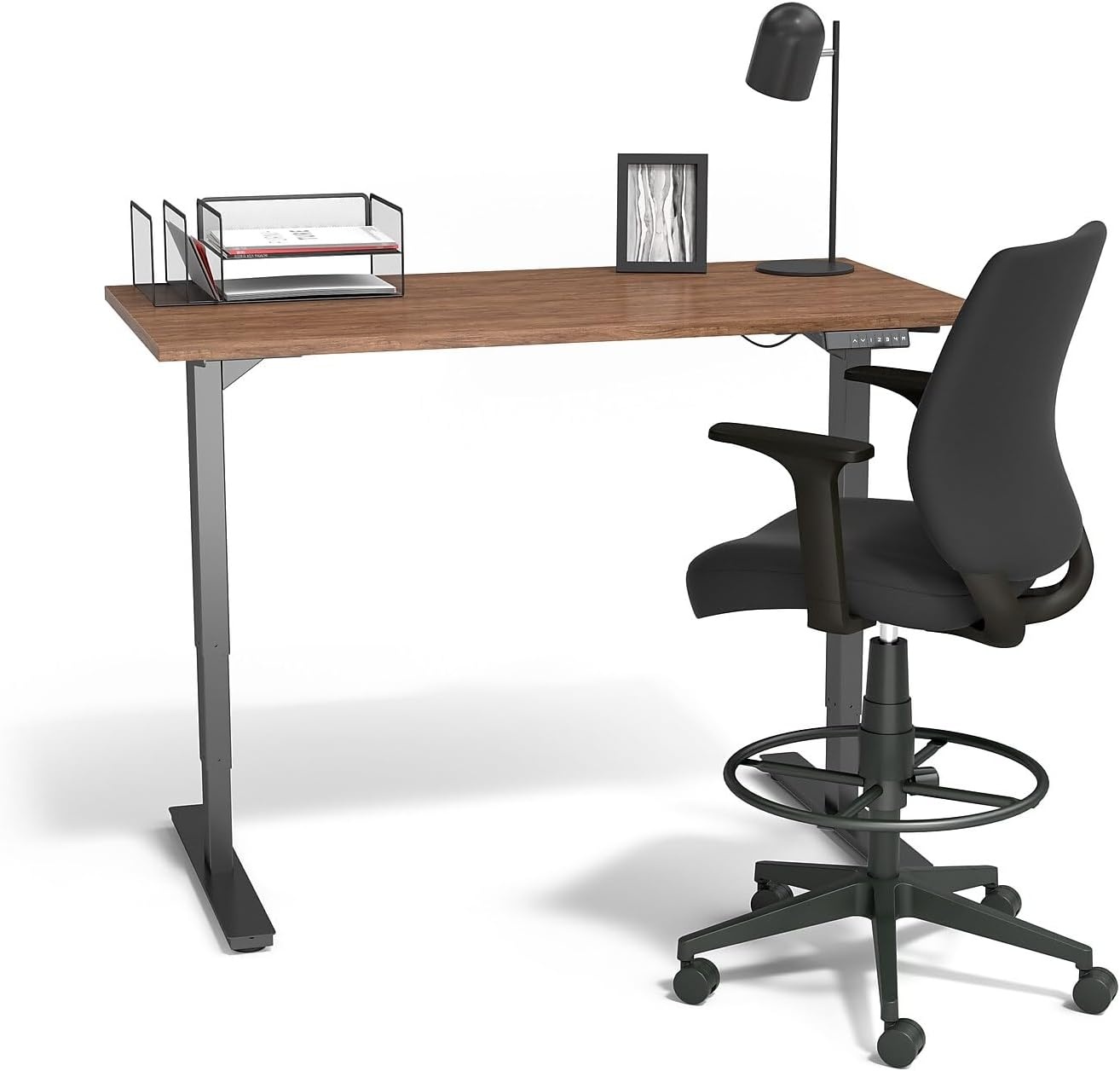 image:imageSTAPLES Drafting Stool Fabric Footrest BlackFabric