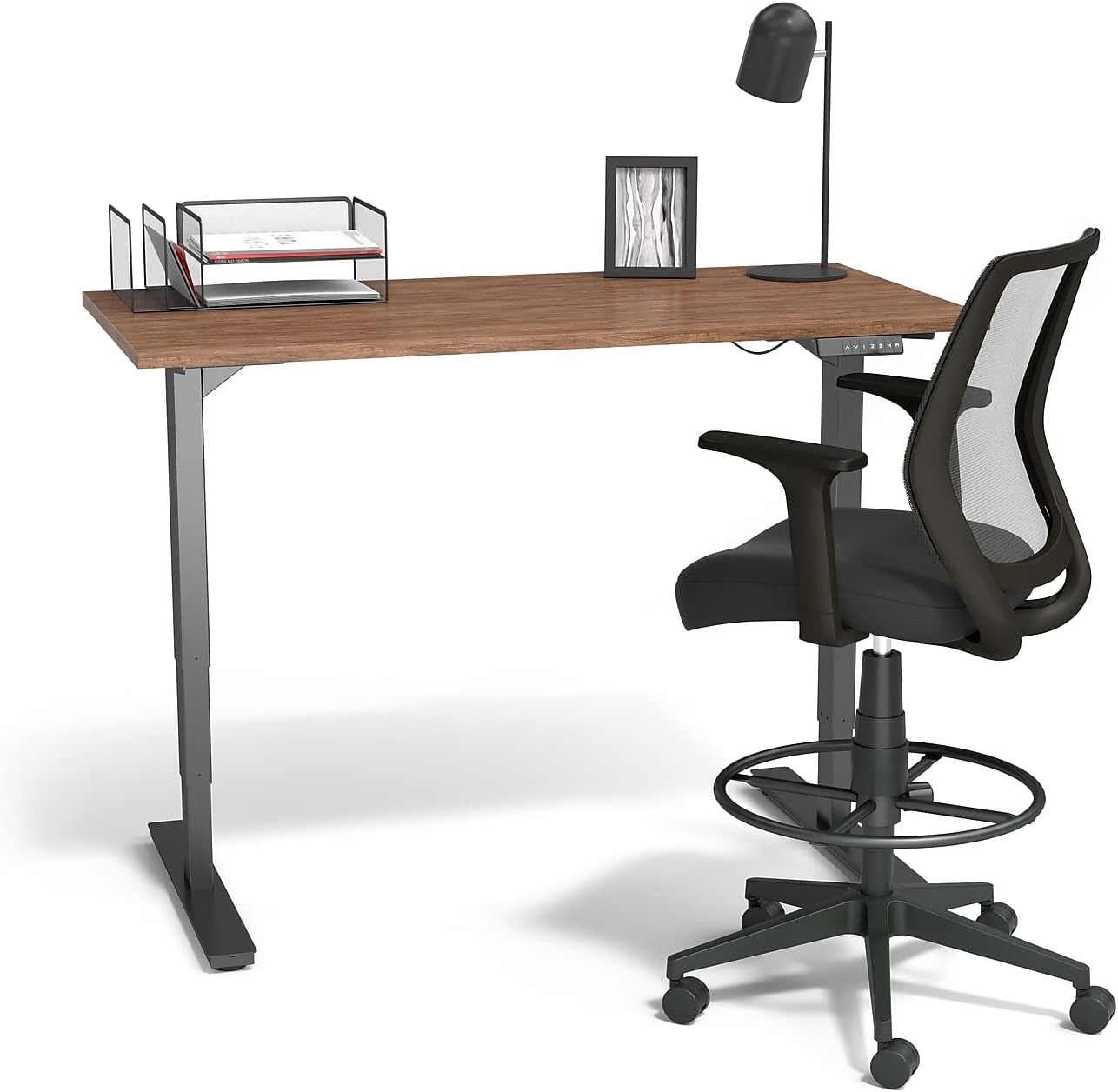 image:imageSTAPLES Drafting Stool Fabric Footrest BlackMesh