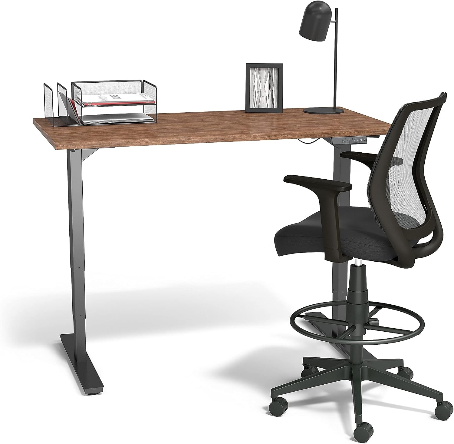 image:imageSTAPLES Drafting Stool Fabric Footrest BlackMesh