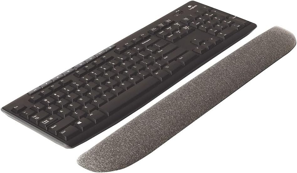 image:imageSTAPLES Ergonomic Gel Keyboard Wrist Rest 1866 x 28 x 091 NonSlip Base Soft Wrist Support Cushion for Easy Typing FullSize Keyboards OfficeComputerGaming BlackGray