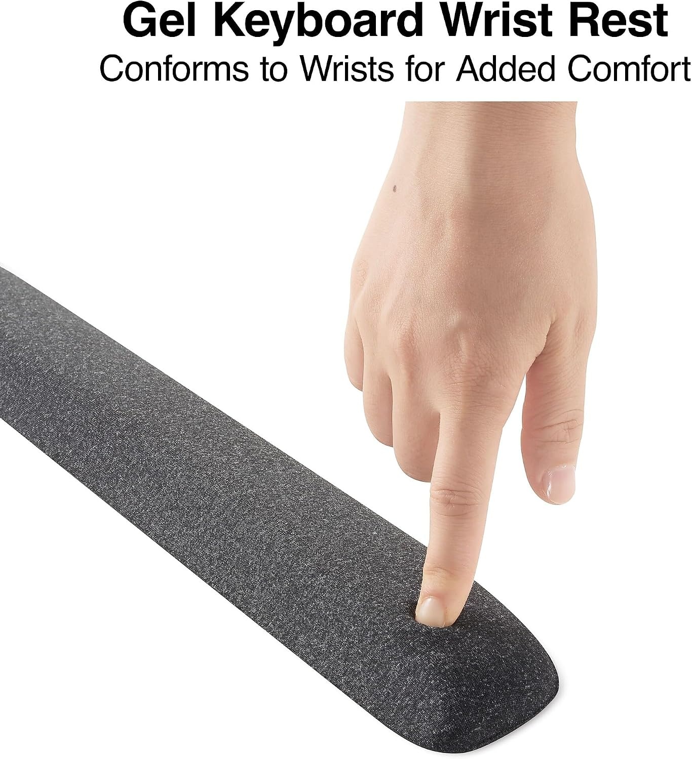 image:imageSTAPLES Ergonomic Gel Keyboard Wrist Rest 1866 x 28 x 091 NonSlip Base Soft Wrist Support Cushion for Easy Typing FullSize Keyboards OfficeComputerGaming BlackBlack