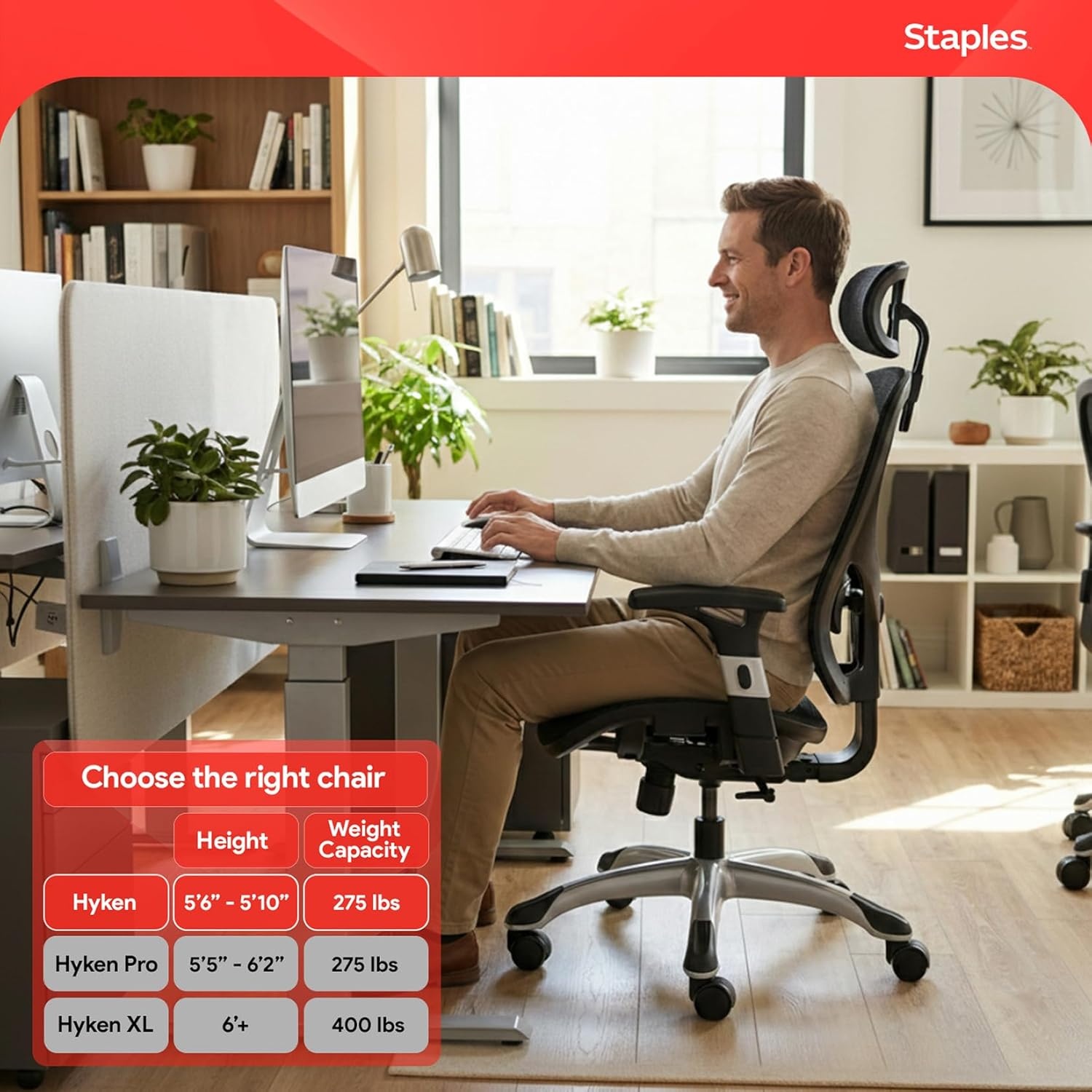 image:imageSTAPLES Ergonomic Task Chair Mesh Ergonomic Lumbar Support Swivel GrayBlack