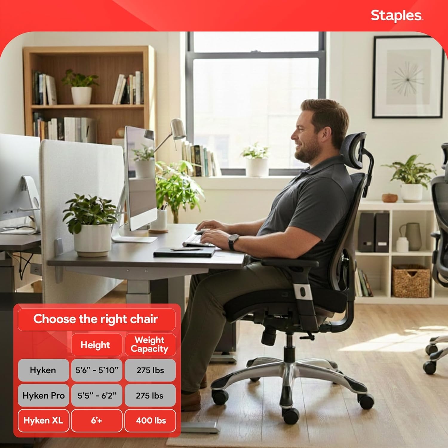 image:imageSTAPLES Ergonomic Task Chair Mesh Ergonomic Lumbar Support Swivel GrayBlack