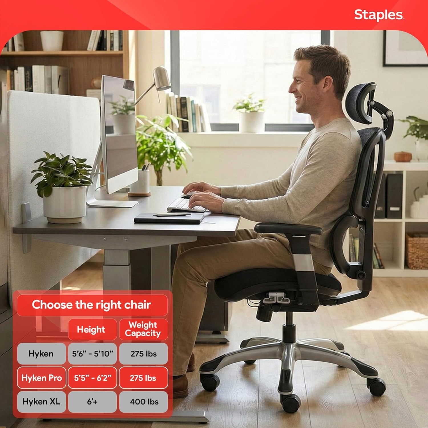 image:imageSTAPLES Ergonomic Task Chair Mesh Ergonomic Lumbar Support Swivel GrayBlack