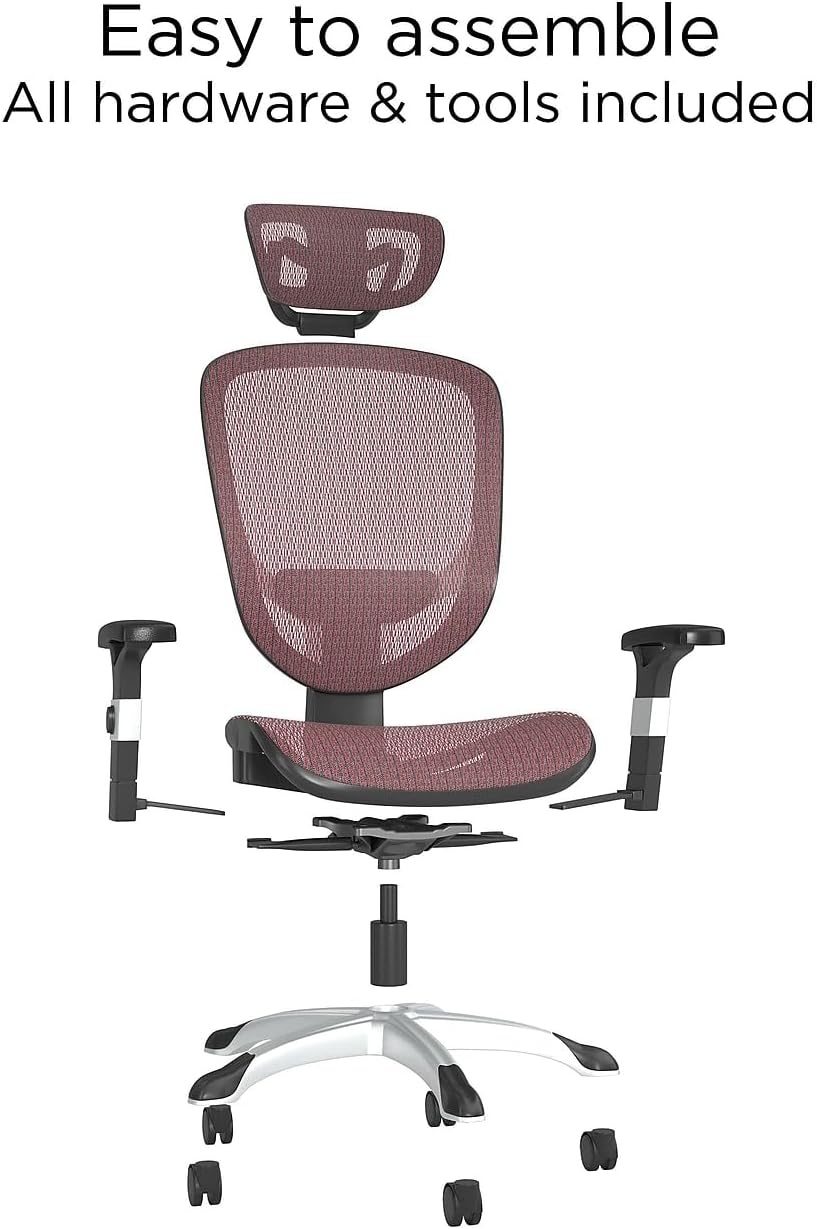 image:imageSTAPLES Ergonomic Task Chair Mesh Ergonomic Lumbar Support Swivel GrayMaroon