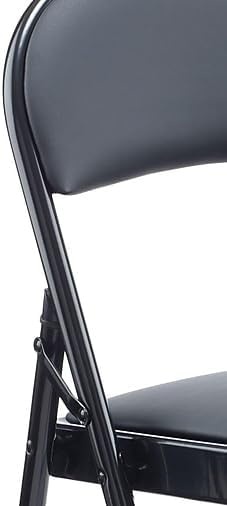 image:imageSTAPLES Folding amp Stacking Chair Faux Leather Black 8Pack