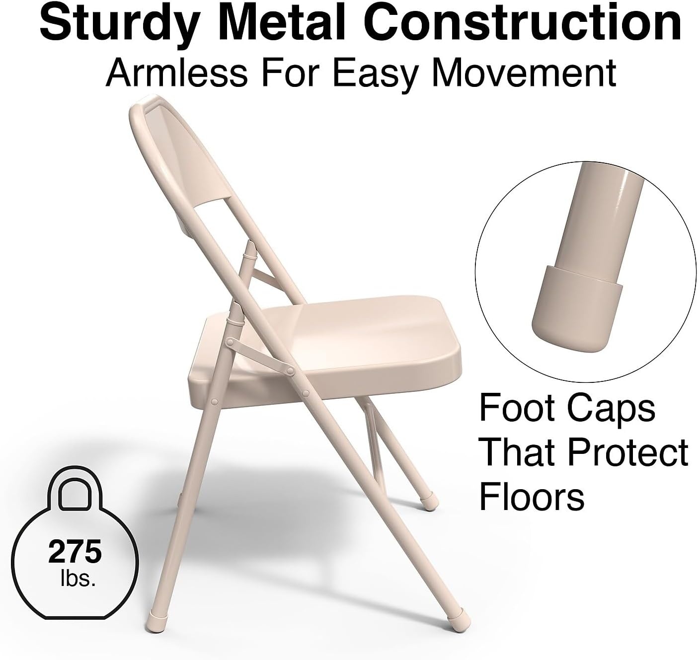 image:imageSTAPLES Folding amp Stacking Chair TaupeTaupe