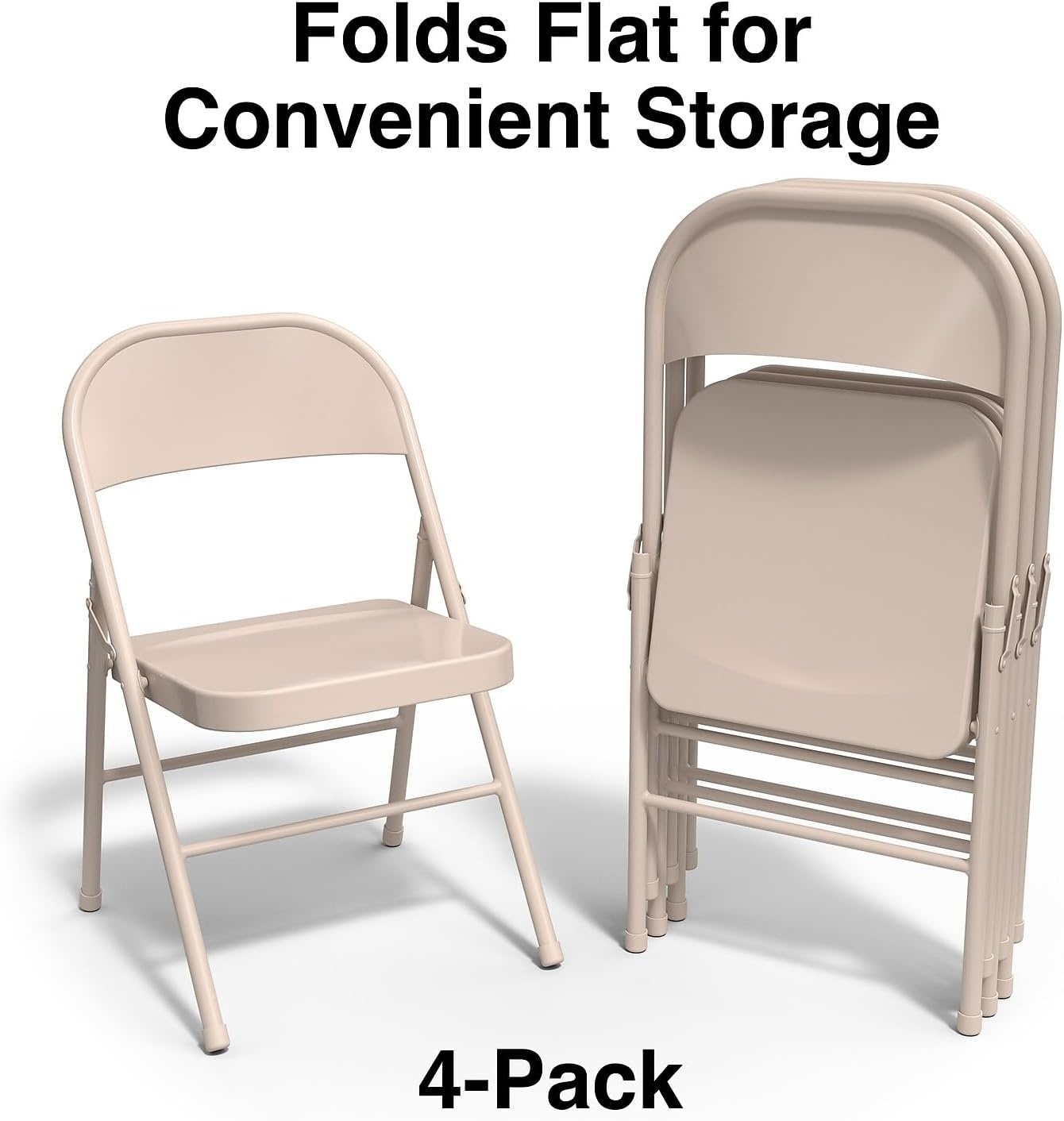 image:imageSTAPLES Folding amp Stacking Chair TaupeTaupe