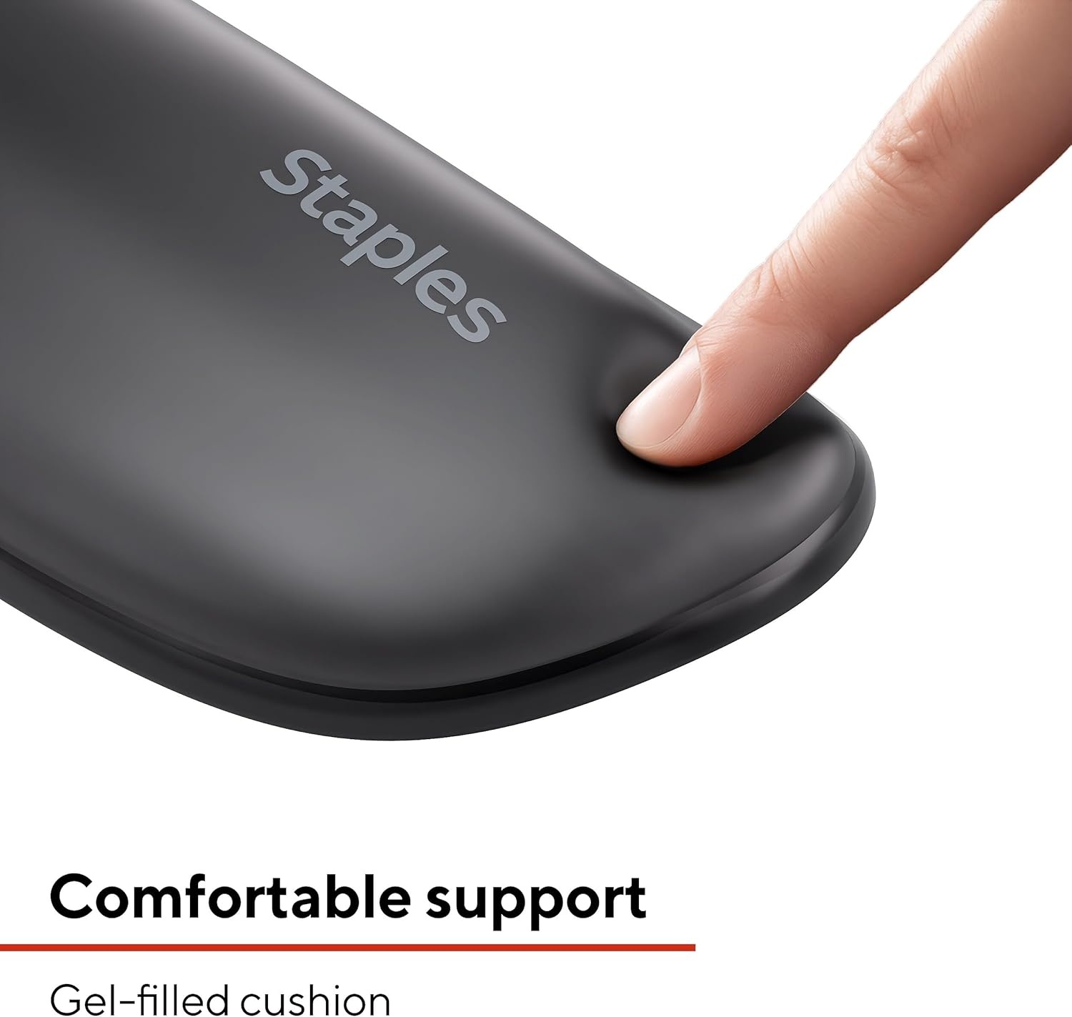 image:imageSTAPLES Gel Keyboard Wrist Rest Ergonomic NonSlip Wrist Support Cushion for Comfortable Typing Durable GelFilled Design Blue CrystalBlack