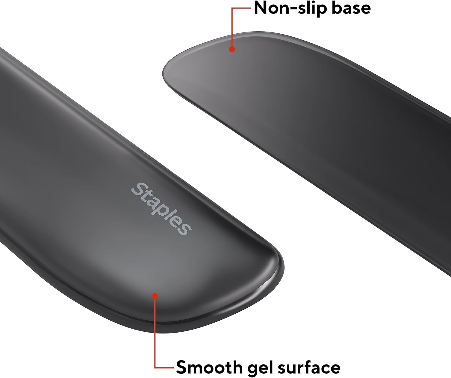image:imageSTAPLES Gel Keyboard Wrist Rest Ergonomic NonSlip Wrist Support Cushion for Comfortable Typing Durable GelFilled Design Blue CrystalBlack