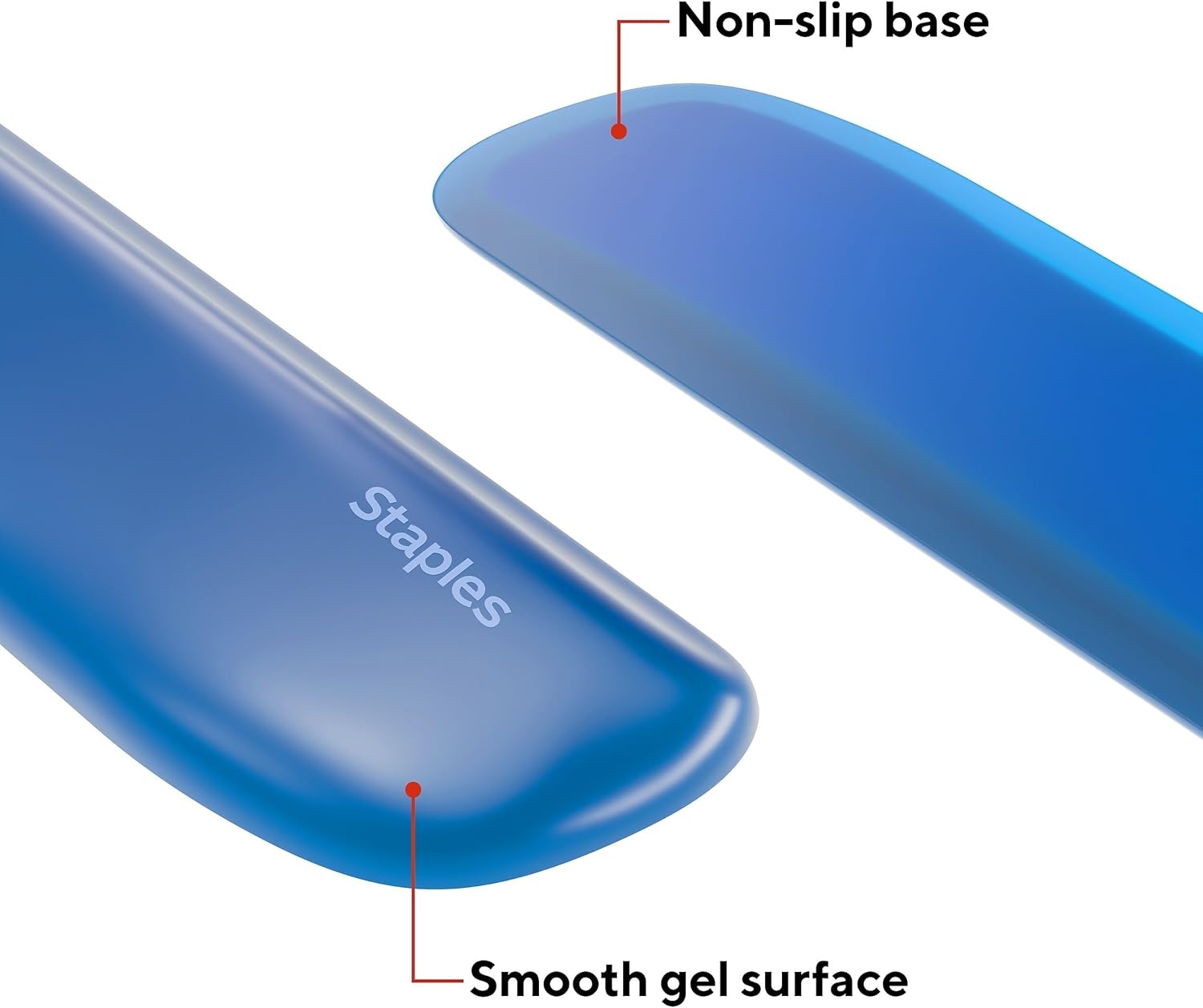 image:imageSTAPLES Gel Keyboard Wrist Rest Ergonomic NonSlip Wrist Support Cushion for Comfortable Typing Durable GelFilled Design Blue CrystalBlue